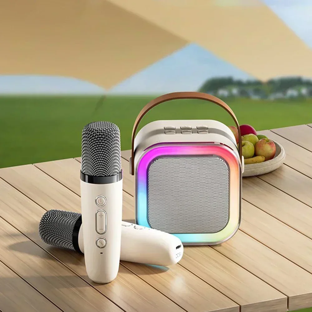 K12 Bluetooth Karaoke Machine Portable  5.3 PA Speaker System with 1-2 Wireless Microphones Home Family Singing Children's Gifts 3