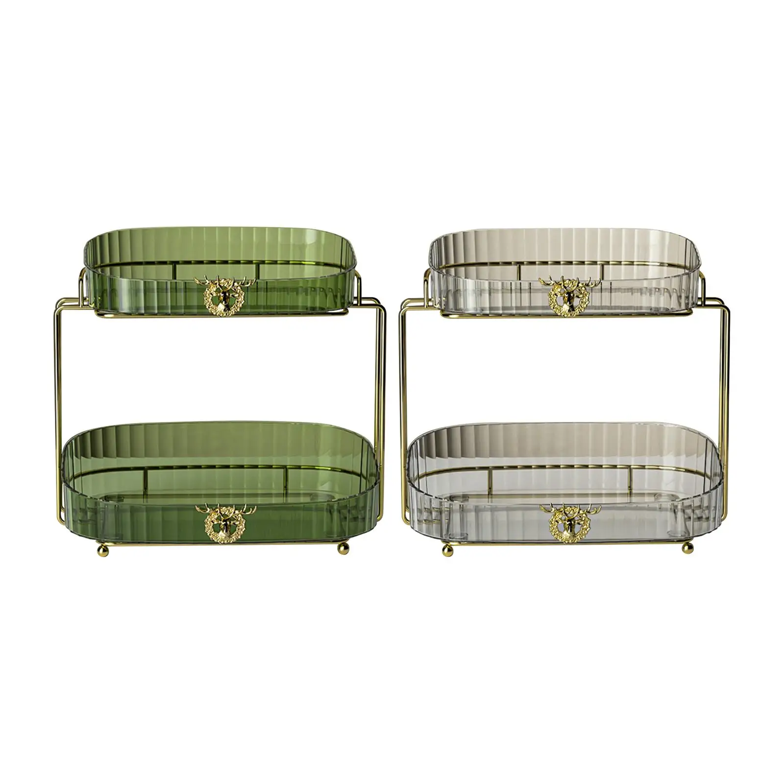 

2 Tier Storage Decoration Durable Practical Transparent Container Organizer for
