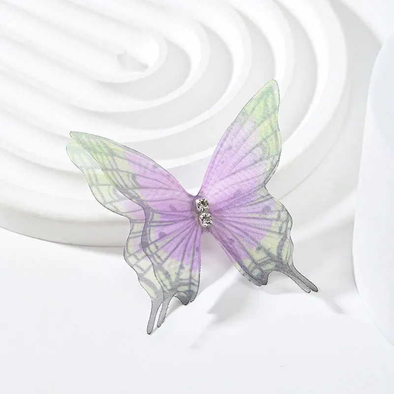 100 Stück Mesh rautenfarbene Schmetterlingsapplikationen für DIY Kopfschmuck Kleidung Dekoration Patches – Detail 6