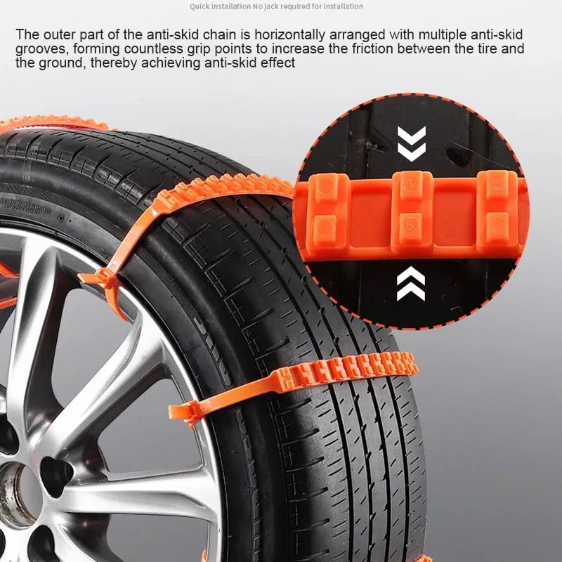 1/10PCS Car Thickened Nylon Anti Skid Snow Chain Tyre Chain Set Wheel Ties Belts Tires Chains Winter Anti-Slip Car Accessories