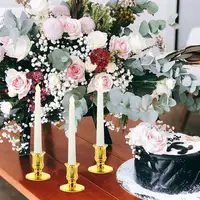 20/10PCS Electronic Base Gold Table Decorations Holder Pretty Indoor Plastic Nice Stick Desktop Candlestick Candleholders Xmas 4