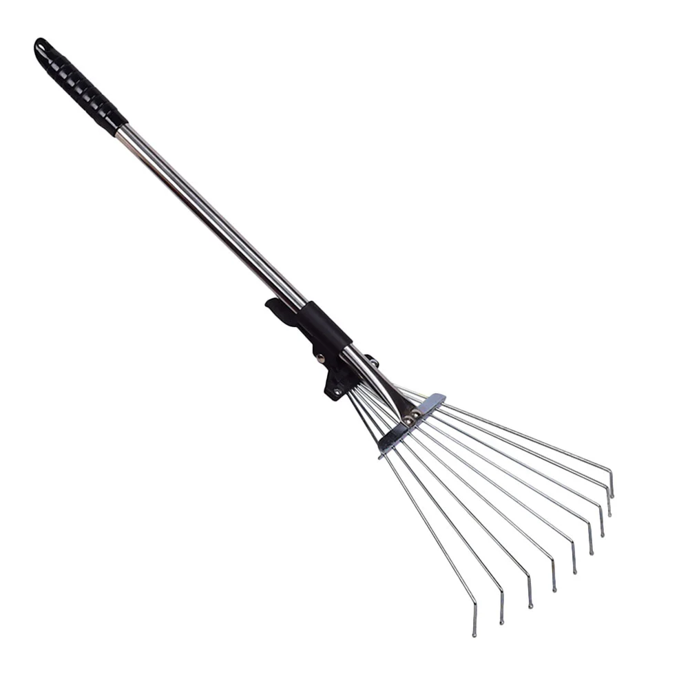 

Retractable Leaf Rake Practical Steel Wire Cleaning Garden Tools for Deciduous Grass Weed