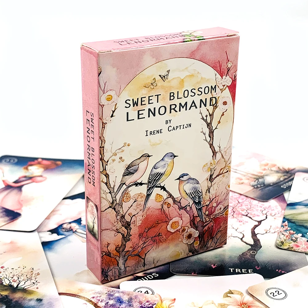 Sweet Blossom Lenormand 타로 데크 운명 점술용 카드 38장 가족 파티 보드 게임, 영적 지도 및 수집가용