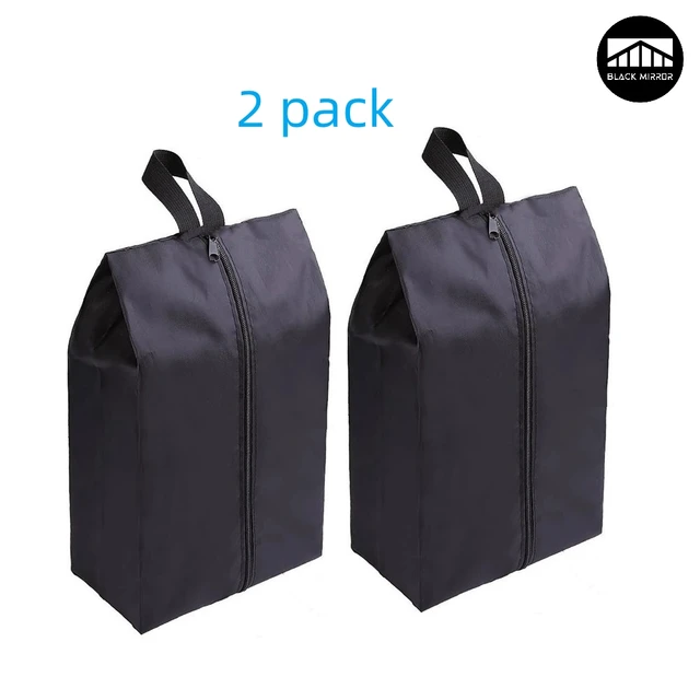 2/4-Pack Portable Waterproof Nylon Shoe Bags – Zippered Travel Organizer 1