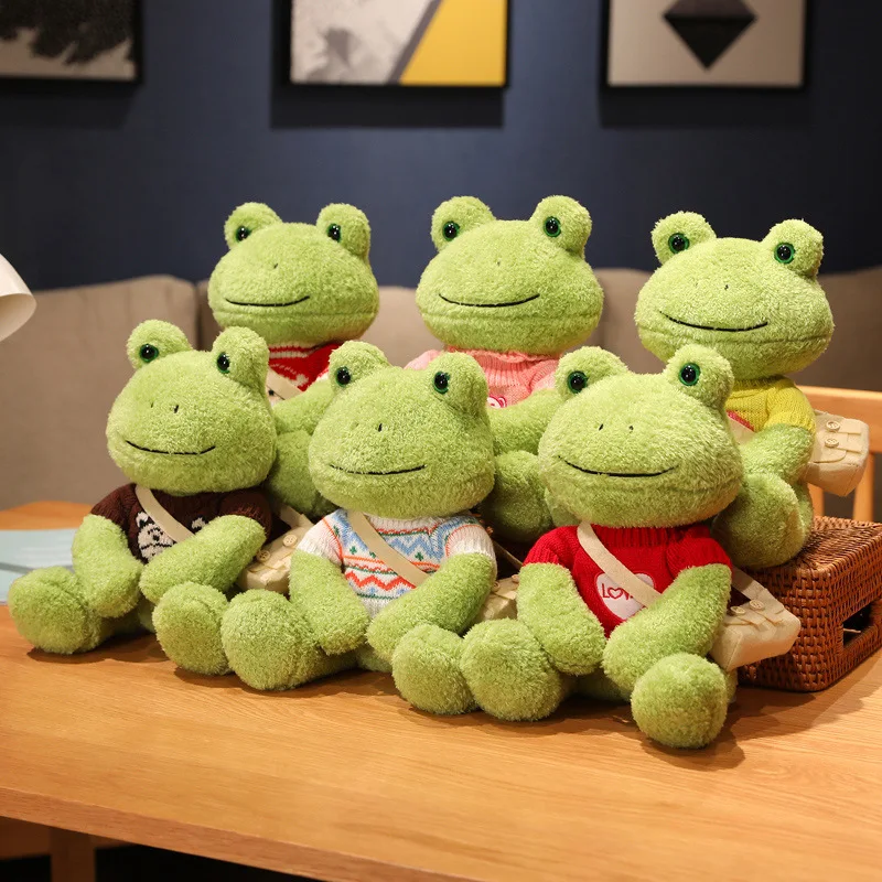 25cm Kawaii Frog Plush Toy Soft Stuffed Animal Frog Plushie Figure Doll  Peluche Toys Kawaii Room Decor Funny Sweetie Gift 개구리 인형