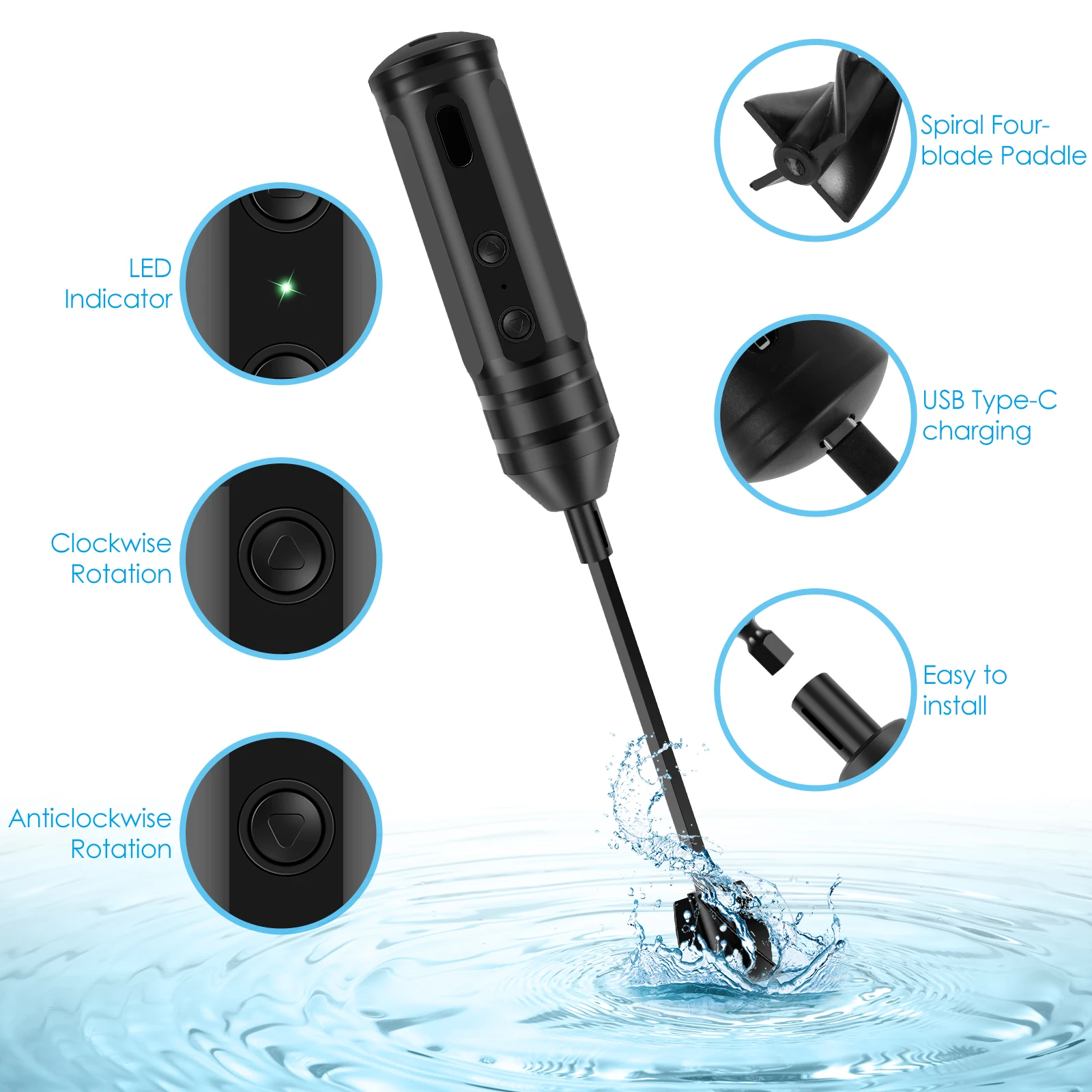 5 Frullatori Per Trapano - Per Resina Epossidica, Vernice, Mischiatori Con 4 Lame