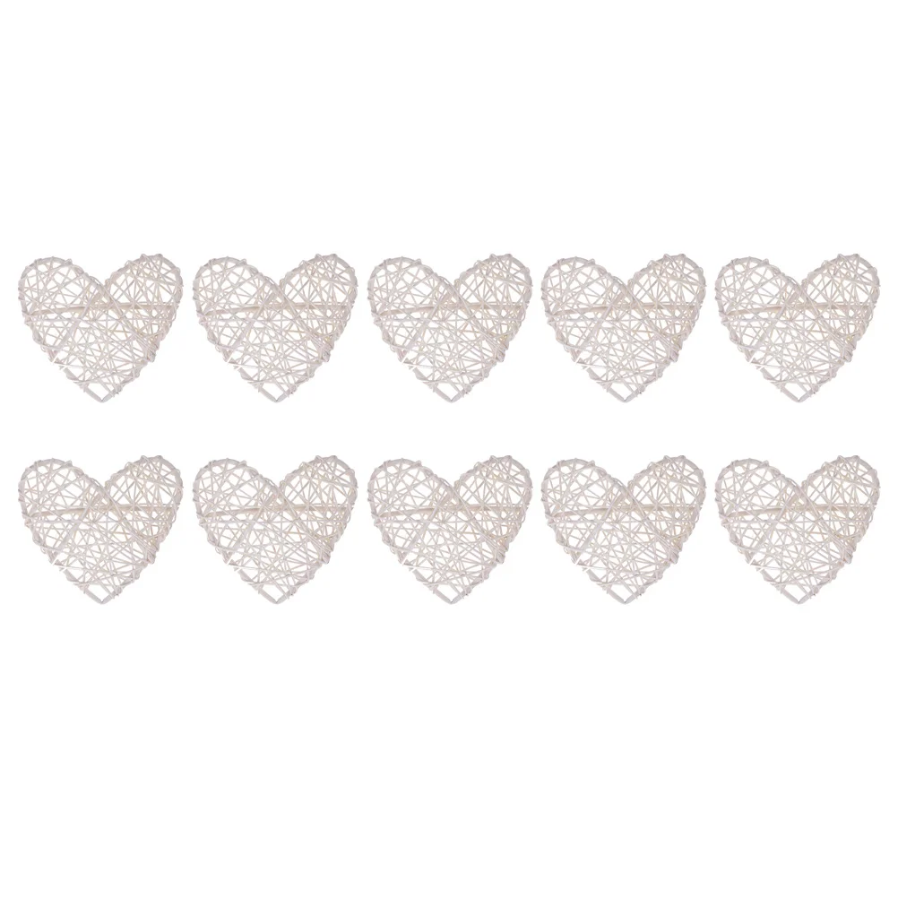 

10 Pcs Rattan Heart Ball Pendant Home Accessories Crafts Decorative Heat Garland
