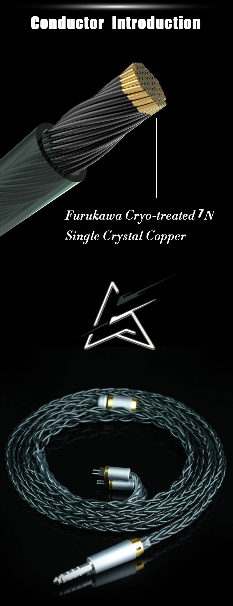 IvipQ XuanQing HiFi IEM Upgrade-Kabel Furukawa Frozen 7N OCC mit 2PIN 0,78mm MMCX versilbertem 4,4mm symmetrischem Stecker Audiokabel – Detail 5