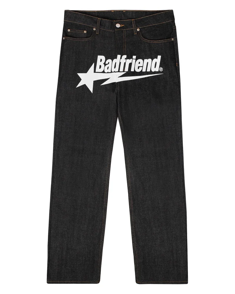 

New Badfriend Letter Printed Loose Jeans 2023 New Harajuku Fashion Punk Rock Wide-leg Pants Men Women All-match Y2k Street Jeans