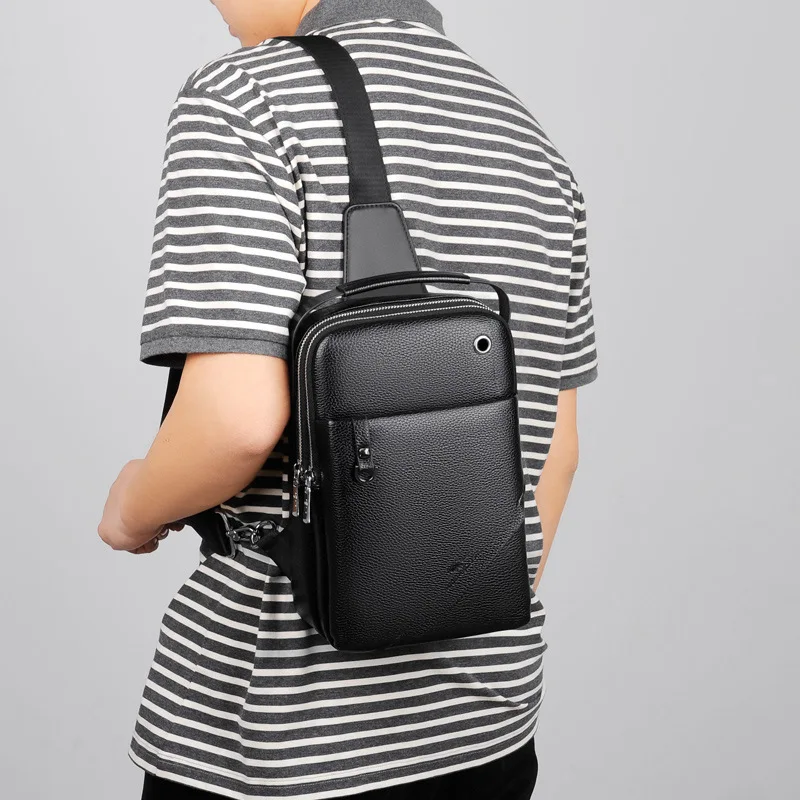 Men's Large Capacity Chest Crossbody Bag Outdoor Sports Small Backpack Casual Shoulder Pack