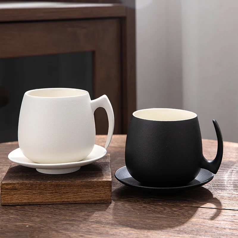 Creative Ceramic Office Mug Creative Boutique Ceramic Office Mug Coffee Mug with A Cup Seat Lightweight Luxury Retro Office New