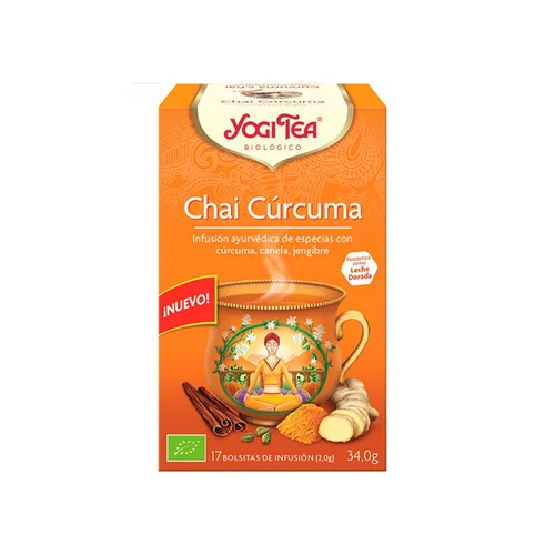 Tè Chai Yogi Per Infusione Di Curcuma | 17 Bustine | Erbe Naturali, Non Chimiche. D82