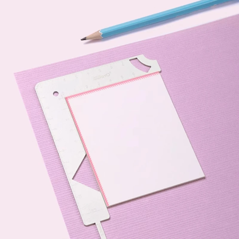 5-in-1 Book Cover Guide Stainless Steel Metal Bookbinding Cover Tool for Scribe Marking Album Notebook Scrapbooking Gauge Ruler bookbinding tool