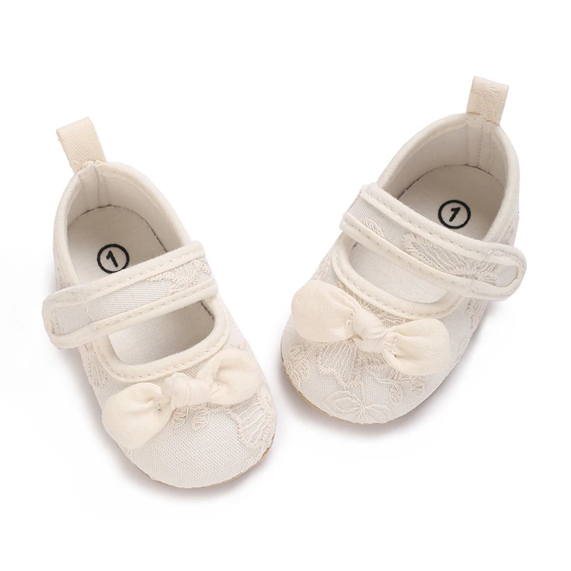 Niedliche weiße Spitzen-Prinzessinnenschuhe für Babys, Mokassins, Schuhe mit Schleife und Fransen, rutschfeste Schuhe mit Gummisohle, Krippenschuhe, 0–18 Monate – Detail 22