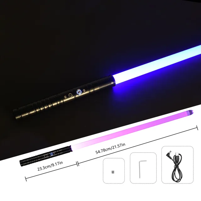 CARIBEBE RGB 7 Colors Lightsaber Metal Handle With Duel Sound Metal Aluminum Handle LED Lightsaber USB Rechargeable Lightsaber 2