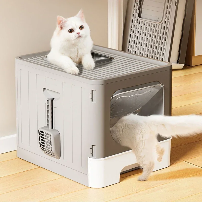 

Simple and Practical Closed Sandbox Cat Large Space Cat Bedpans Convenient Drawer Cat Litter Box Hollow Pedal Cat Crate