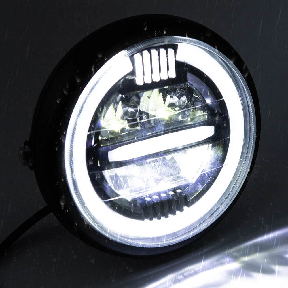 

Для Harley Sportster Cafe Racer Honda Yamaha Suzuki 6,5 дюймов мотоциклетная светодиодная фара универсальная 6,5 "круглая фара