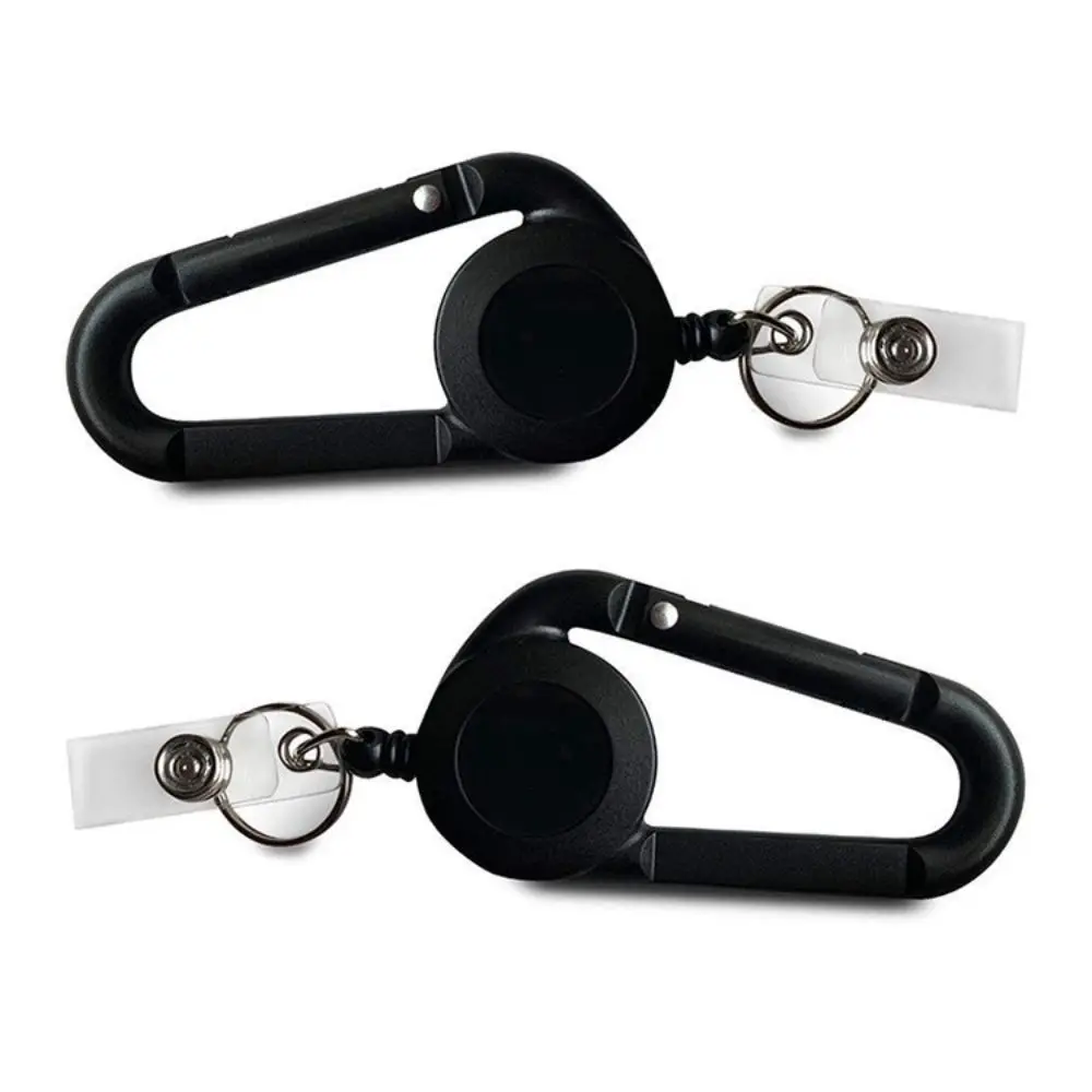 

Transparent Office Telescopic Anti Lost Outdoor Carabiner Keychain Badge Holder Easy Pull Buckle Badge Reel Clip