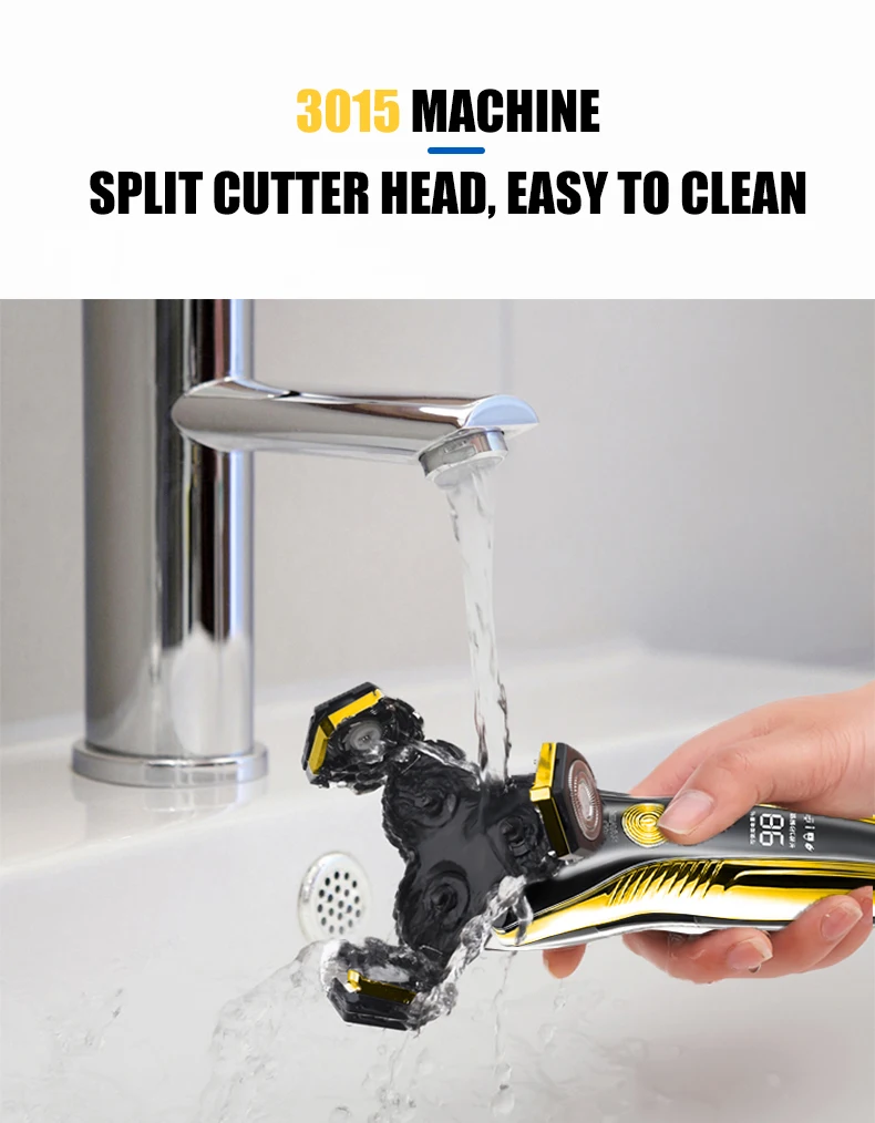 Electric Shaver For Men Rechargeable Men Electric Razor USB 3Blades Portable Water Proof Shaving Machine ZOZEN Electric Shavers