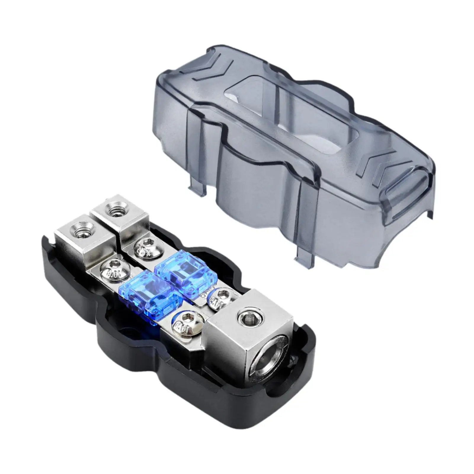 Fused Distribution Block 1 in 2 Out Output 2x 4/8 60A 80A 100A Portable Accessories Fuse Holder for Cars Rvs Yachts Ships Fused Distribution Block 1 in 2 Out Output 2x 4/8 60A 80A 100A Portable Accessories Fuse Holder for Cars Rvs Yachts Ships