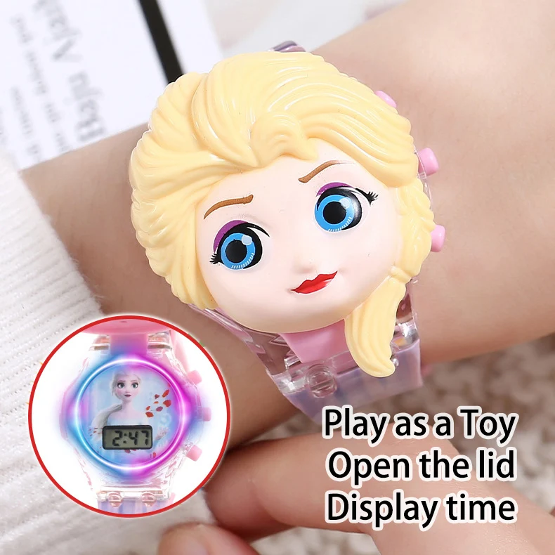 Orologi per bambini luminosi dei cartoni animati ragazzi luce Flash colorata con musica orologio da polso regalo per bambini Super eroe