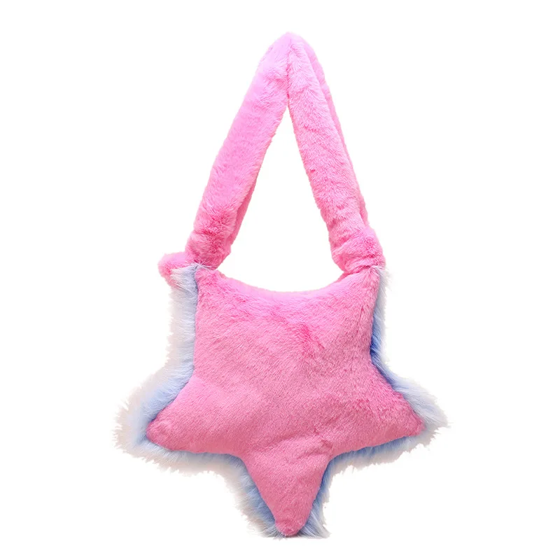 Star Plush Shoulder Pointed Five Bag Popular Crossbody Women's Handbags For Women Casual High-Quality Messenger Versatile Luxury