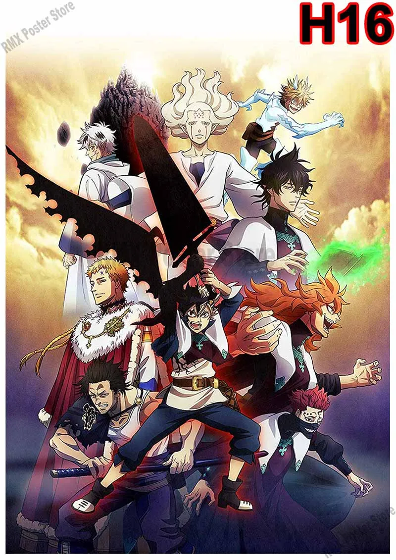 Asta and Yami Black Clover' Poster, picture, metal print, paint by Genji  Illustration