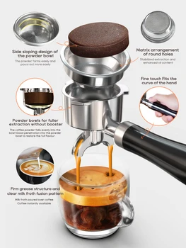 HiBREW 20Bar Semi Automatic Espresso Coffee Machine Temperature Adjustable 58mm Portafilter Cold/Hot Coffee Maker Metal CaseH10A 6