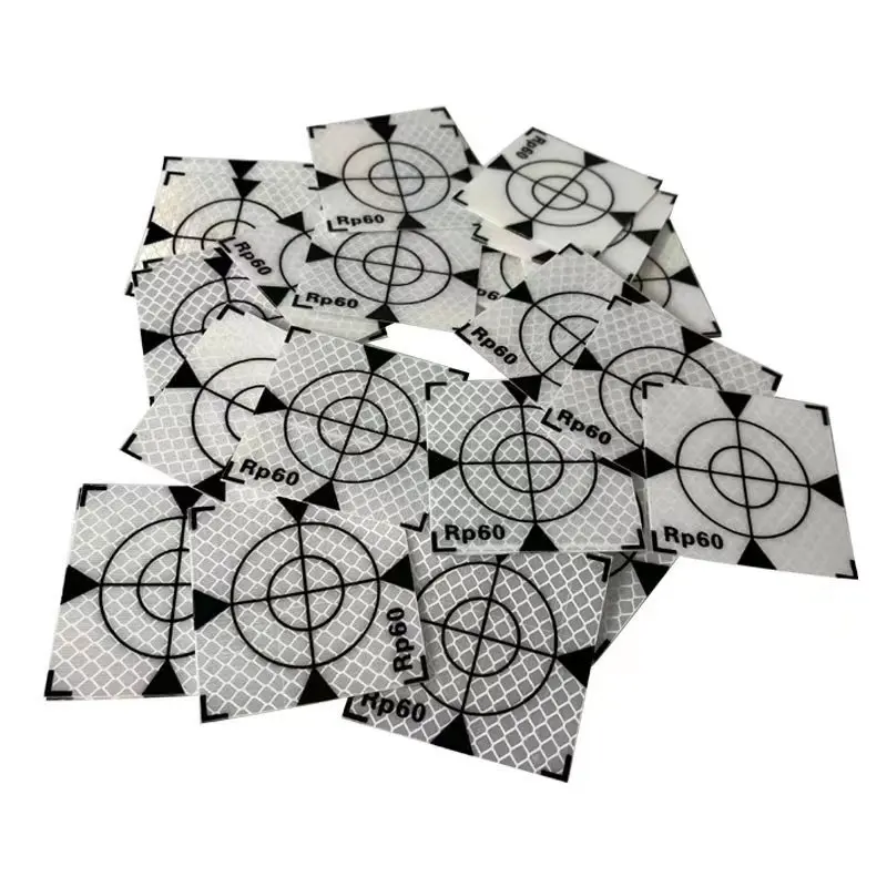 Reflector Sheet 60x60mm 20 30 40 50 80mm For Total Station Survey Geography White Triangle Target Reflective Sticker 100pcs