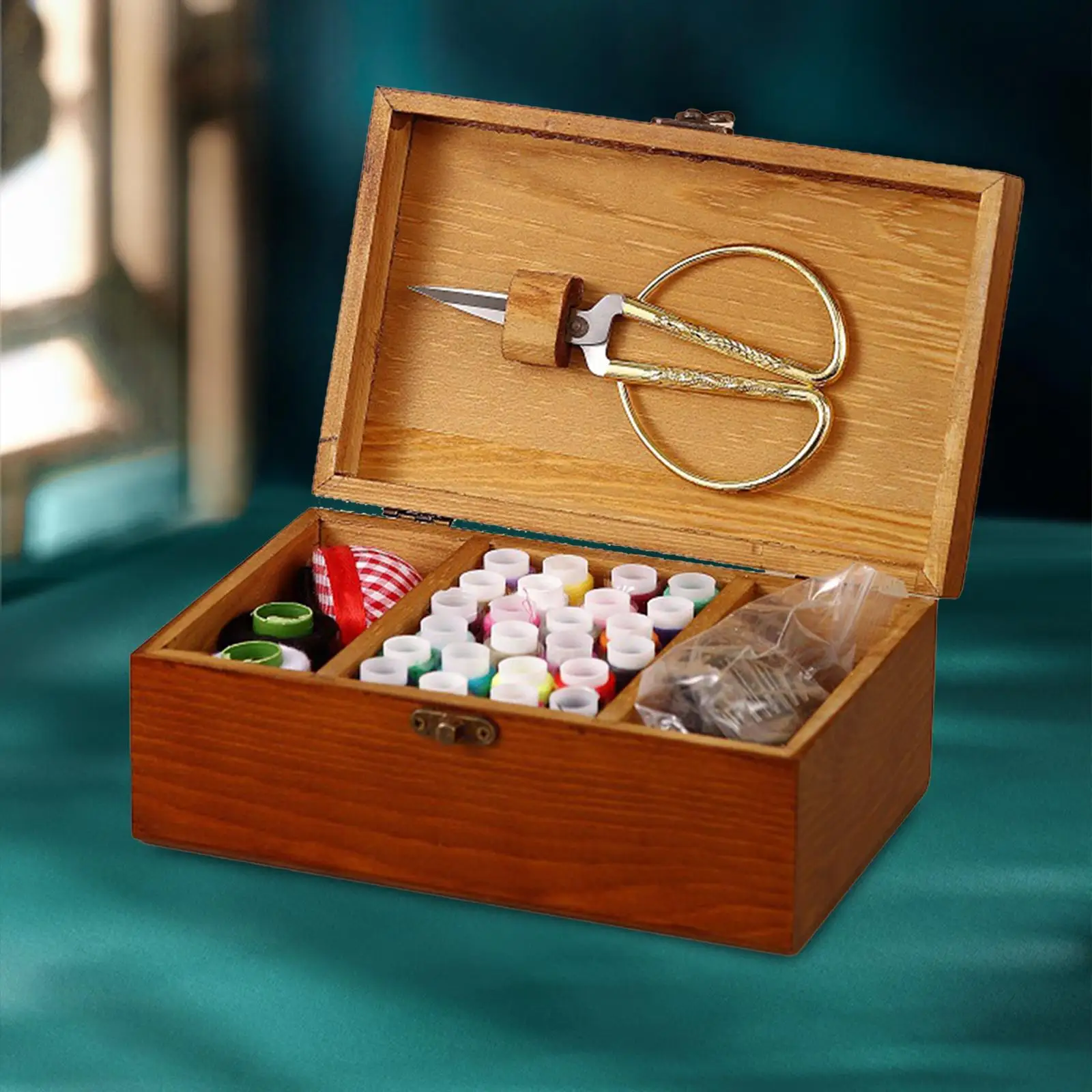 Wooden Sewing Box Empty Box Retro Style for Yarn Needle Buttons Sewing  Storage Box Multifunction Sewing Tools Needlework Box - AliExpress