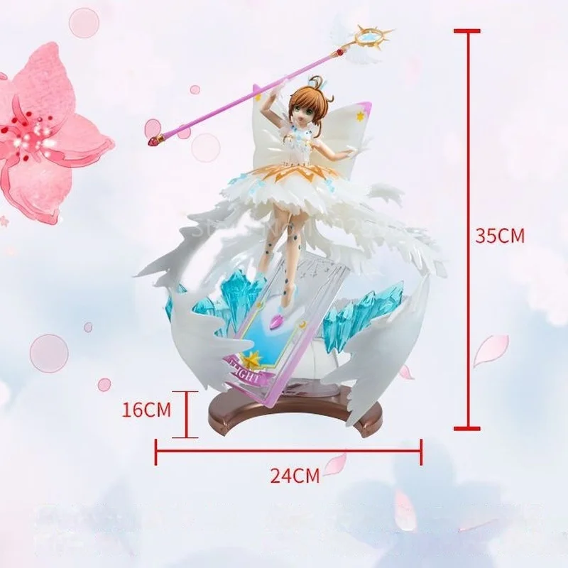 

35cm Anime Figure Kinomoto Sakura Clear Card Captor Hello Brand New World Model Dolls Toy Gift Collect Ornaments Pvc Material