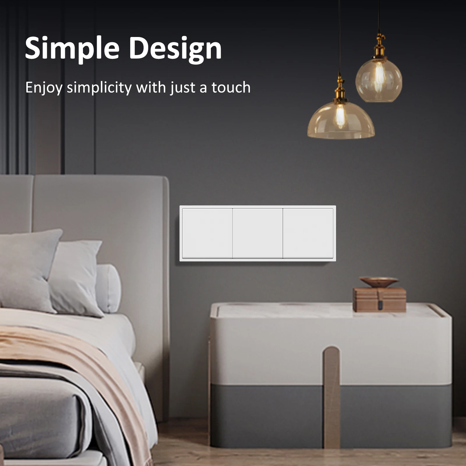 BSEED 1/2 عصابة مفاتيح الإضاءة الميكانيكية أزرار ك...