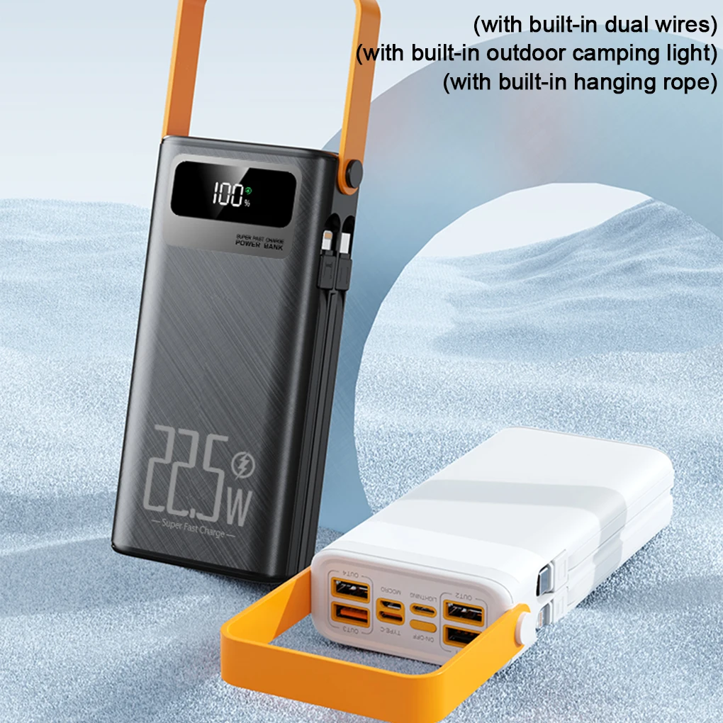 22.5W 빠른 충전 발전소 20000mAh 휴대용 전원 은행 태양열 발전기 LED 캠핑 Phon 야외 비상 전원 은행