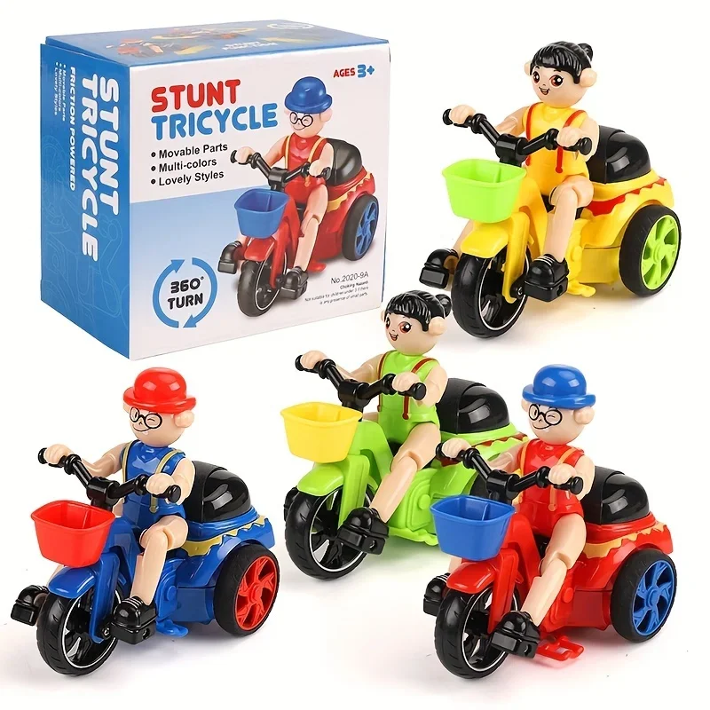 Kids' 360-Degree Rotating Stunt Tricycle Car - Fun Pedal Motorcycle Toys For Ages 3 +, Manual Power, birthday Christmas gift