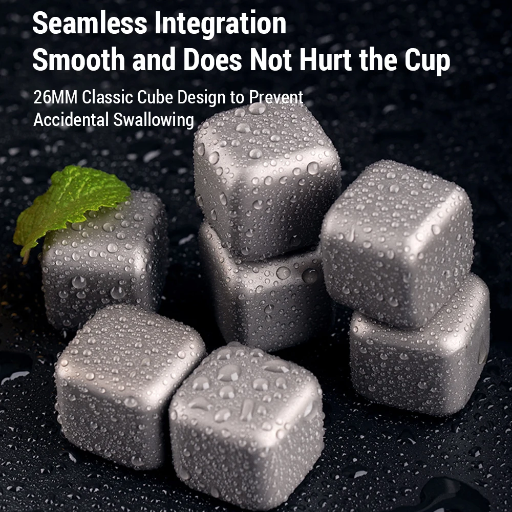 Titanium Metal Ice Cubes Refreezable 5