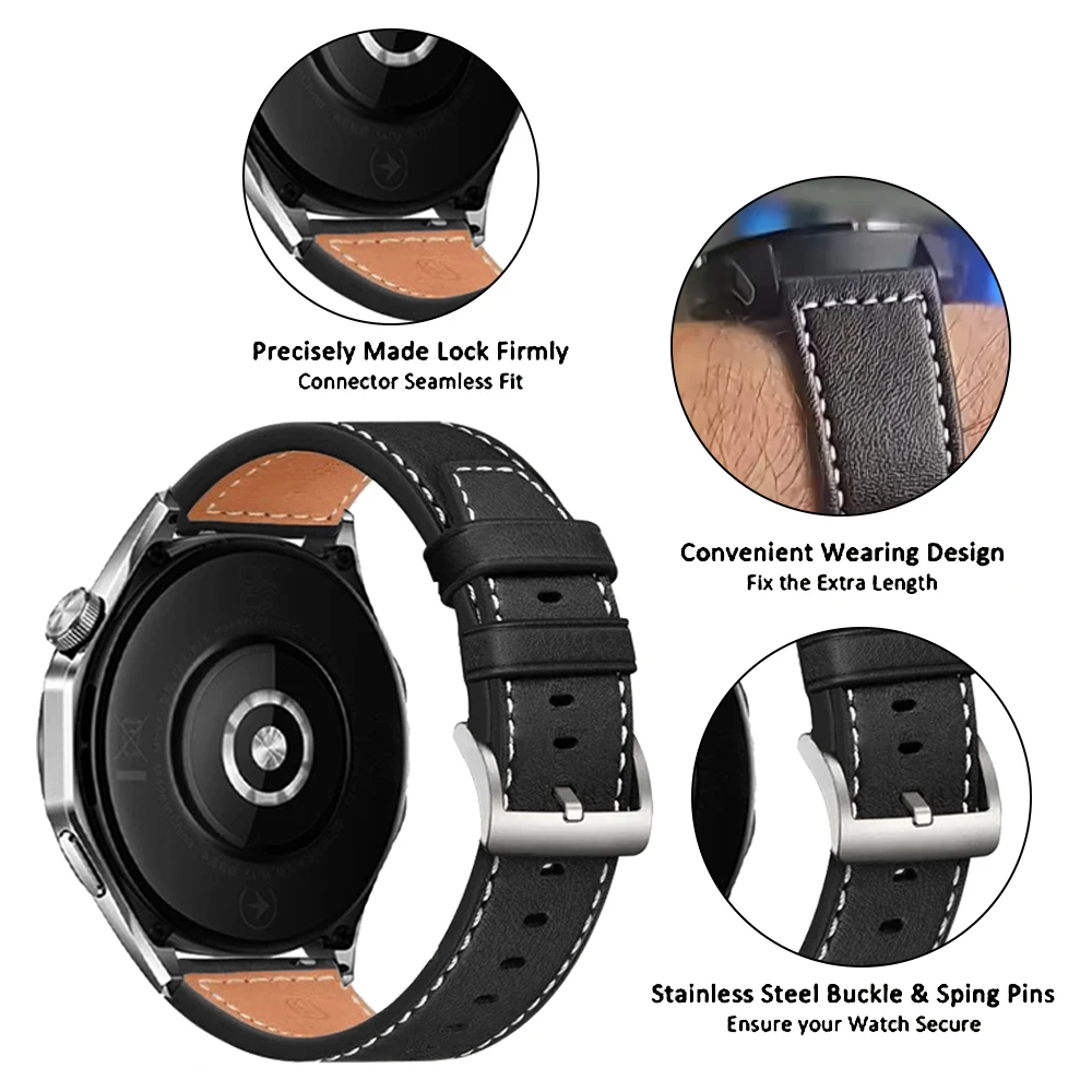 Premium Soft Leather Watch Strap - Versatile 20mm/22mm Band