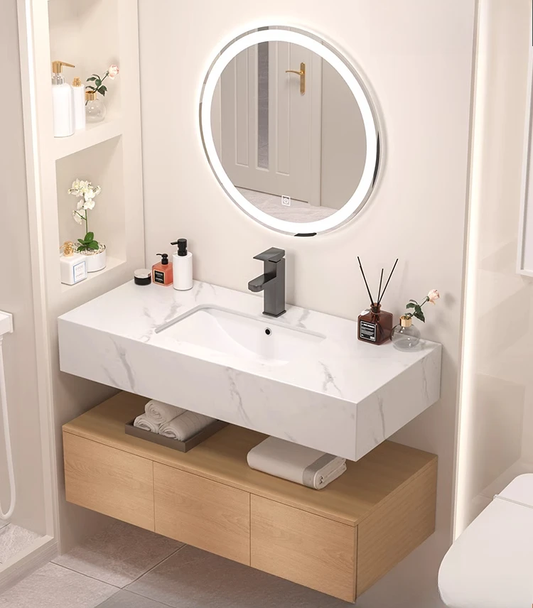 Bathroom wash basin cabinet combination ceramic integrated bathroom household toilet wash table small apartment master bedroom