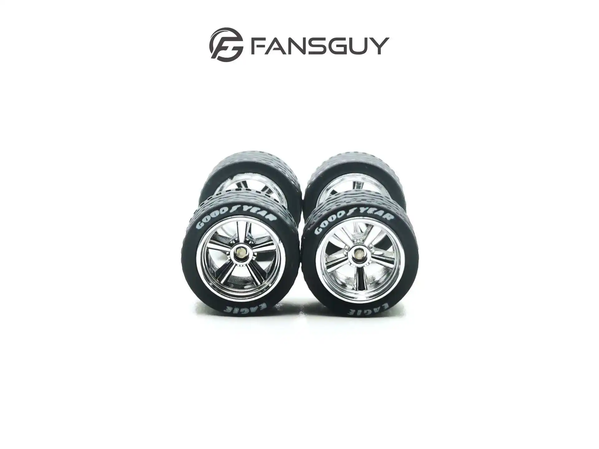 FANSGUY 1Set 15mm+15mm 1/64 Adult Car Model Wheel Parts Silvering/Black OOC-P Serie
