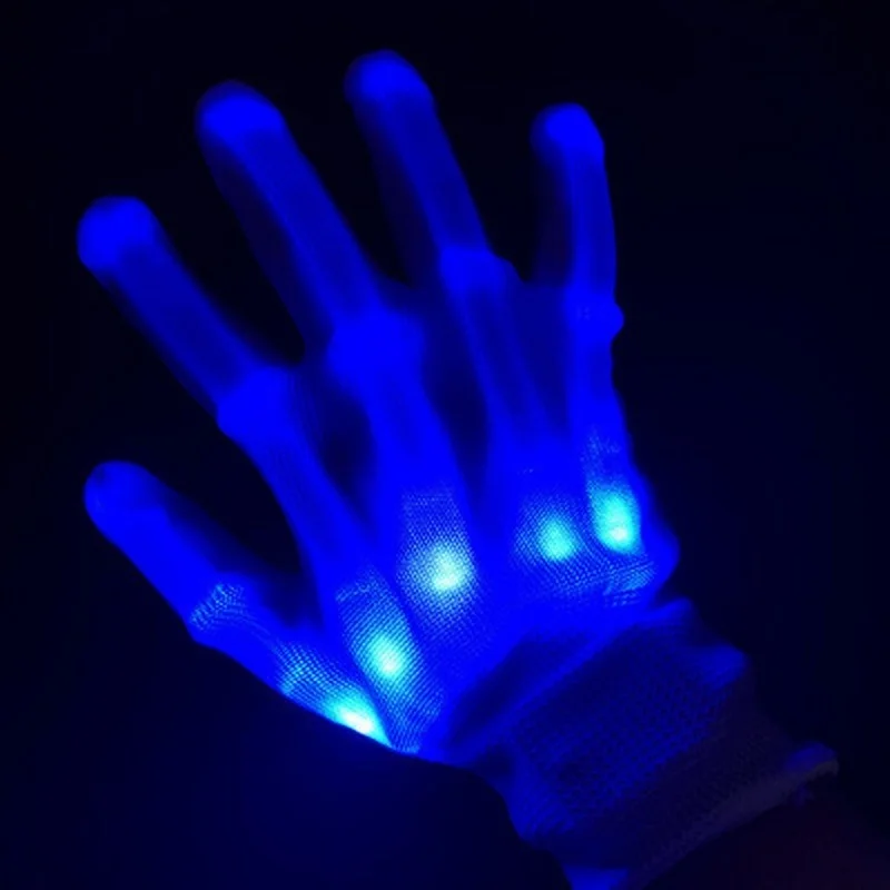 Glow Gloves 1 Pair Halloween LED Luminous Gloves Christmas Decoration Event Party Supplies