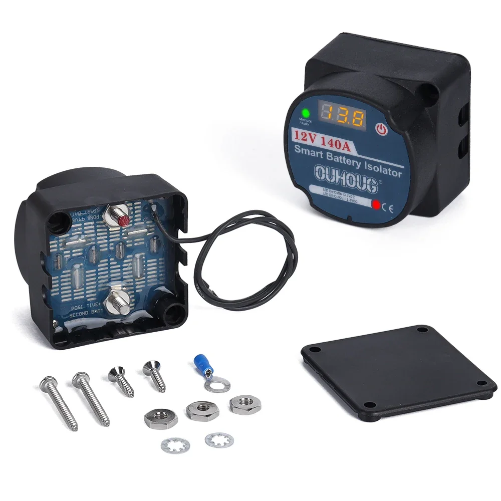 Battery Isolator Car Start Relay Updated Digital Led Voltage Sensitive Relay 12v 140a Split Charge Vsr Campers Van Smart Isolator Interior Replacement Parts