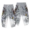 Japanese Kimono Pants Women Men Samurai Dragon Print Harem Pants Loose Elastic Waist Chinese Style Cosplay Trousers 6