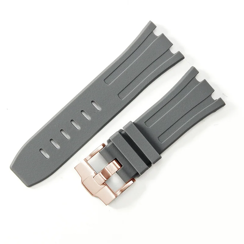 Premium Silicone Rubber Strap for Luxury Watch Collection, 28mm Width