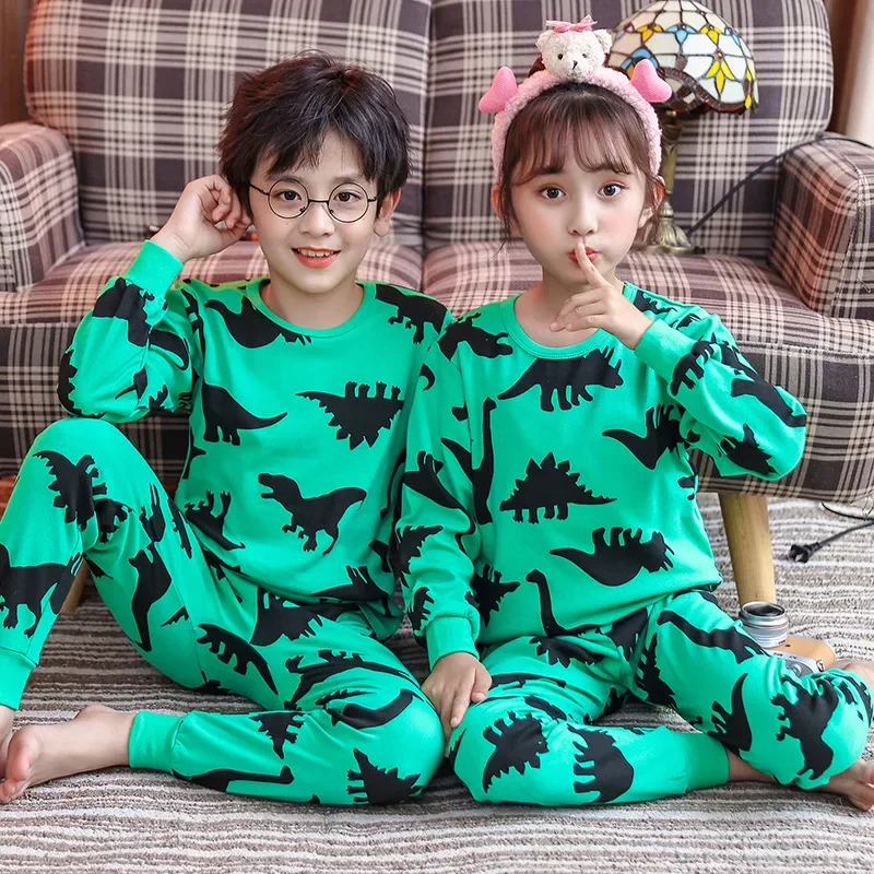 

100 Cotton Pajamas Sets Spring Autumn Winter Cotton Kids Sleepwear Children's 2pcs Clothing Sets Boys Outfits Teenager Girl Sets