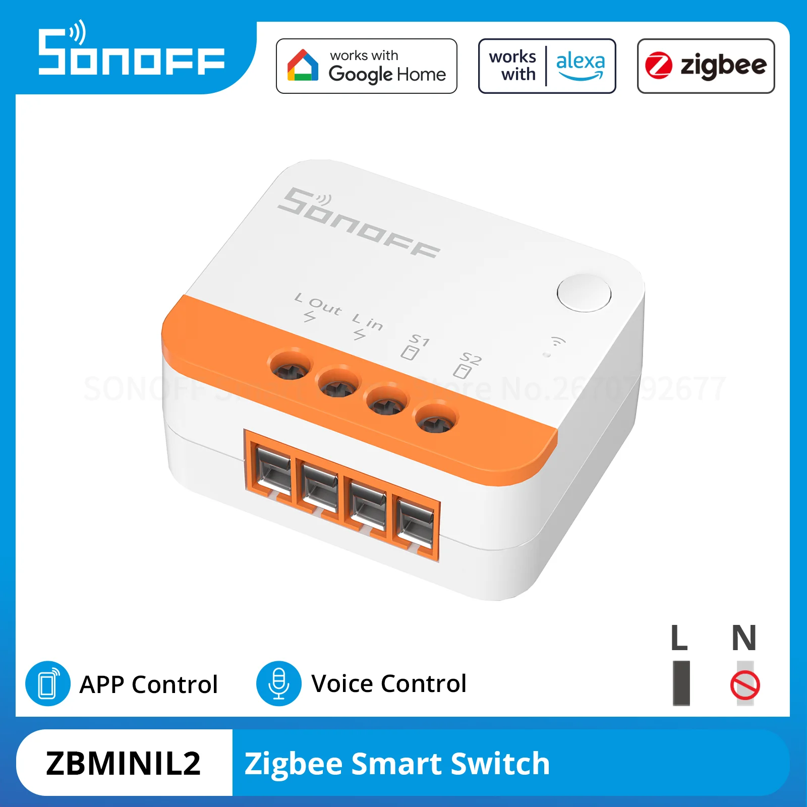Sonoff Zbminil2 Zigbee Interruptor Inteligente Controle Way sem Fio Neutro Necessário Casa Inteligente Controle de Voz Suporte Google Alexa Ewelink