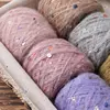 Hand Woven Sequin Mohair Rod Needle, Multi-Color Yarn, Hand Sweater Thread, 50g/Roll 1