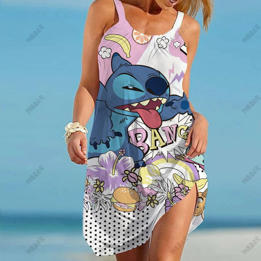 

Fashion Disney women dress summer style women clothing plus size Women beach dress Mickey Mouse female summer dress