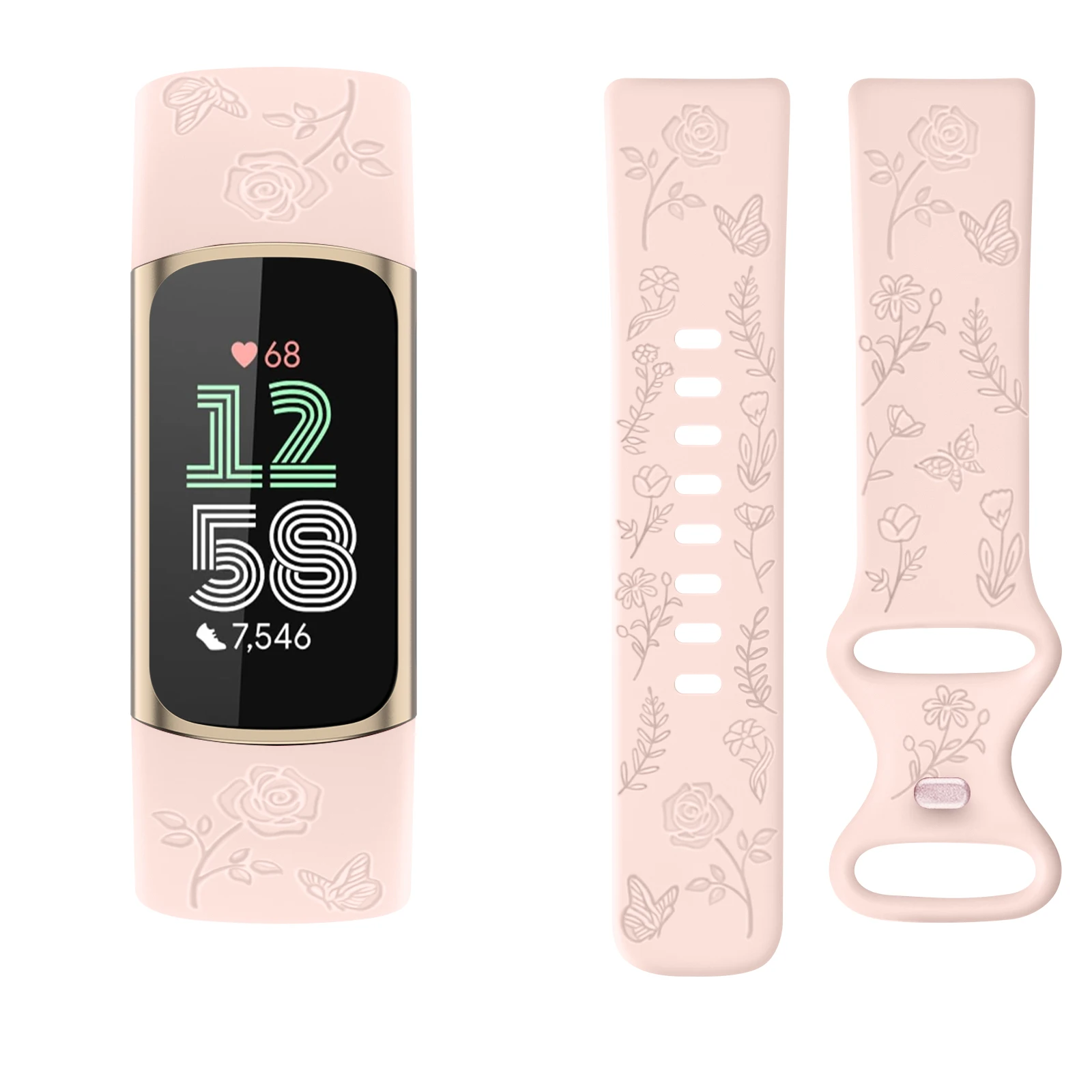 Silicone Floral Watch Band Replacement