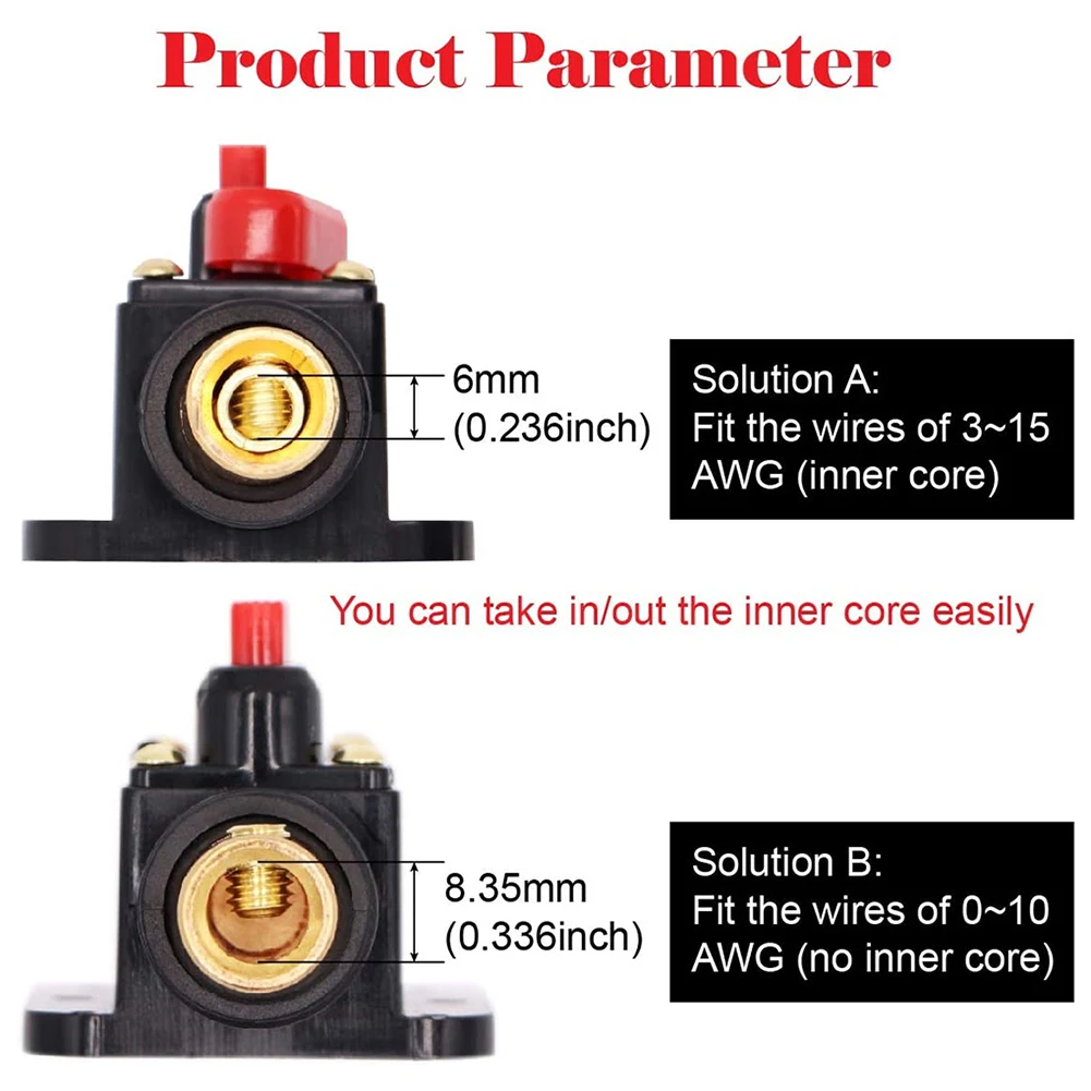 Resettable Fuse 12V-24V Car Truck 20A 30A 40A 50A 60A 80A 100A 125A 150A Short Protection Audio