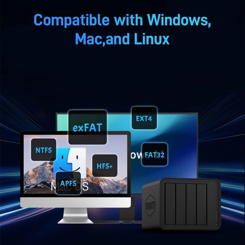 기존 TERRAMASTER D8 하이브리드 8베이 하이브리드 RAlD 인클로저 USB 3.2 Gen 2 10Gbps 유형 C 스토리지 디스크 없음)