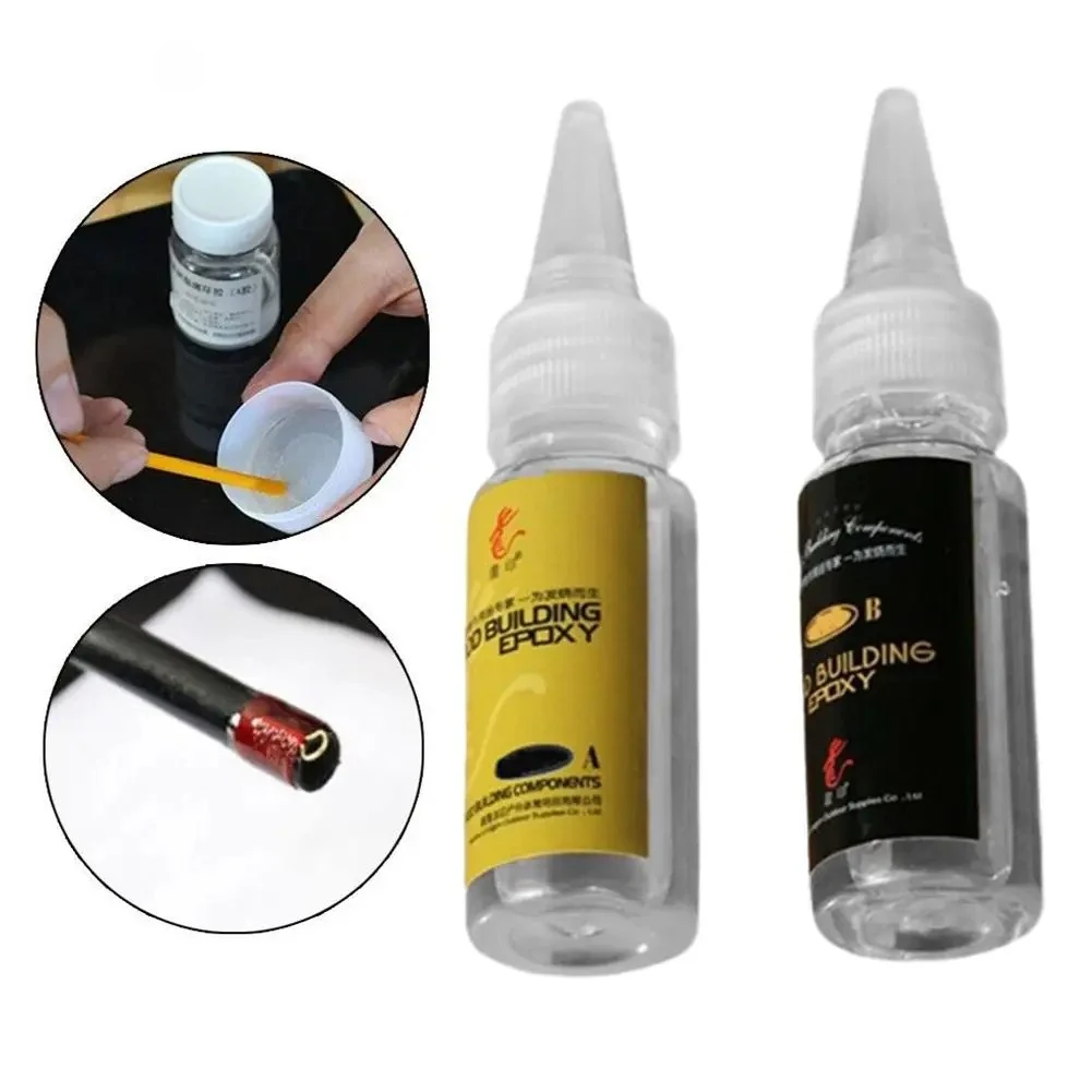 2Pcs DIY Fishing Tools Repair Epoxy Resin AB Glue For Fishing Rods Transparent Twine Rod Paint Accessories